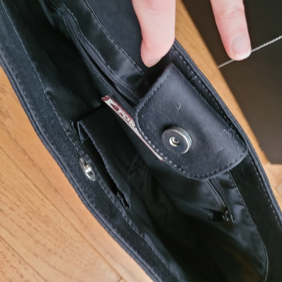 Forever by Fossil Beauty Parlor Tote Purse Handbag Applique Black Blue Red Y2K - Picture 7 of 10